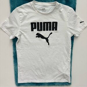PUMA Men's White Logo T-Shirt Size S